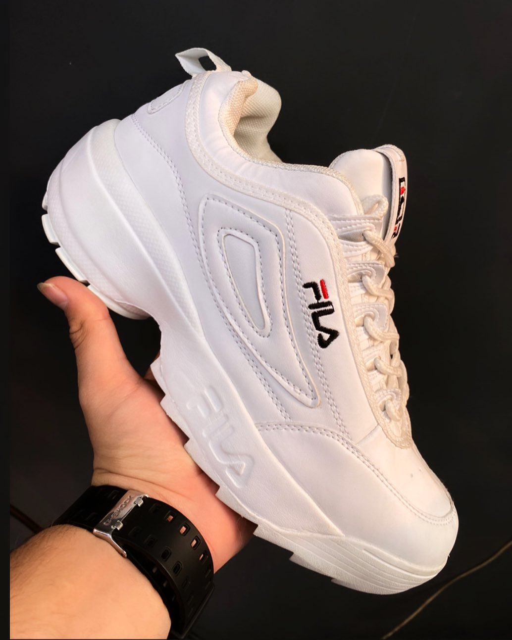 Fila Disruptor Ii White Ankle-High Patent Leather Fashion Sneaker